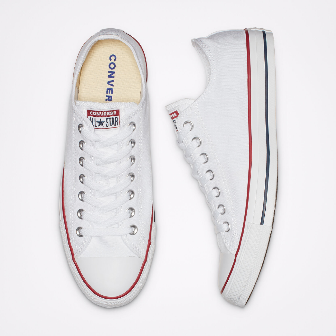 White low cut all star converse shoes