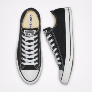 black and white all star lowcut converse shoes